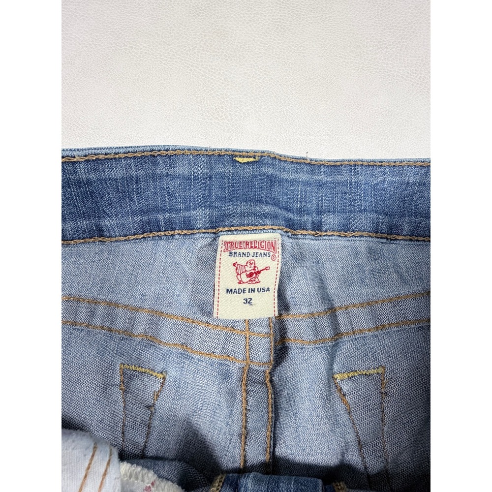True Religion Womens Skinny Jeans Blue Low Rise Horseshoe Size 32 USA Made - Picture 7 of 13